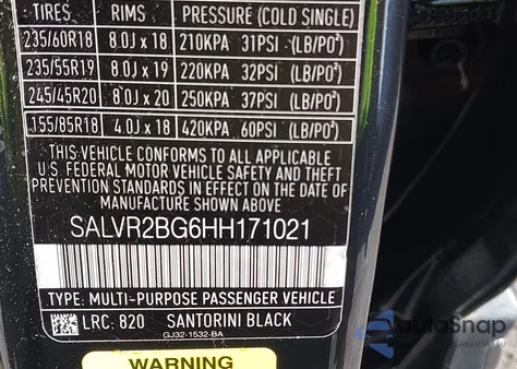 2017 Land Rover Range Rover Evoque Hse from USA, damaged, VIN SALVR2BG6HH171021